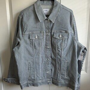 Old Navy - NWT - Railroad Stripe Denim Jacket - Size XXL